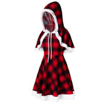 YESFASHION Plus Size Ladies Christmas Plaid Print Dress Two Piece