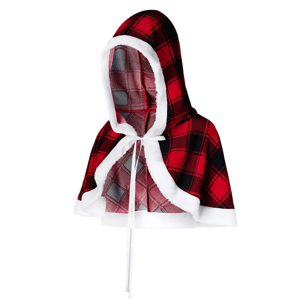 YESFASHION Plus Size Ladies Christmas Plaid Print Dress Two Piece