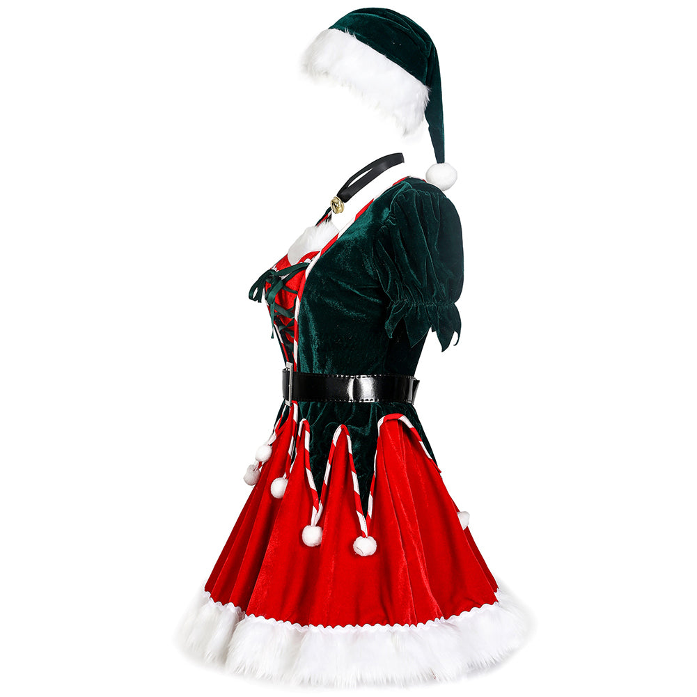 YESFASHION One Piece Christmas Costume Stage Performance Christmas Costume