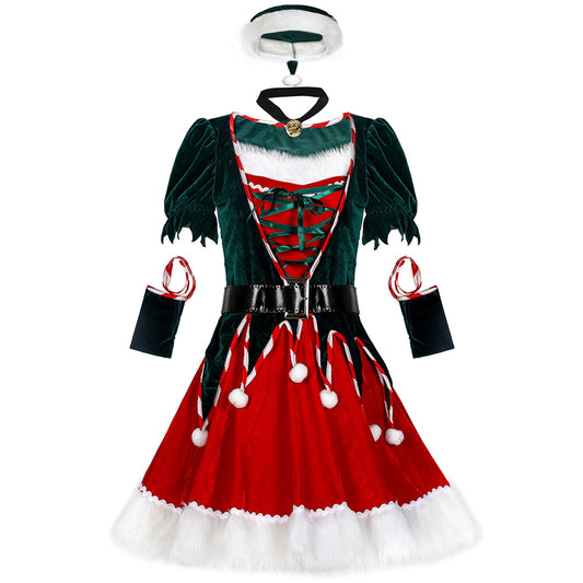 YESFASHION One Piece Christmas Costume Stage Performance Christmas Costume