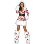 YESFASHION Hot Stamping Patent Leather Sexy Christmas Costume