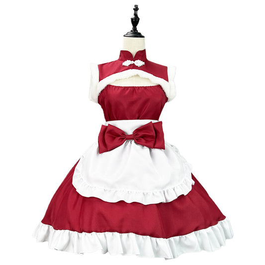 YESFASHION Christmas Chinese Style Maid Costume Cosplay Costume