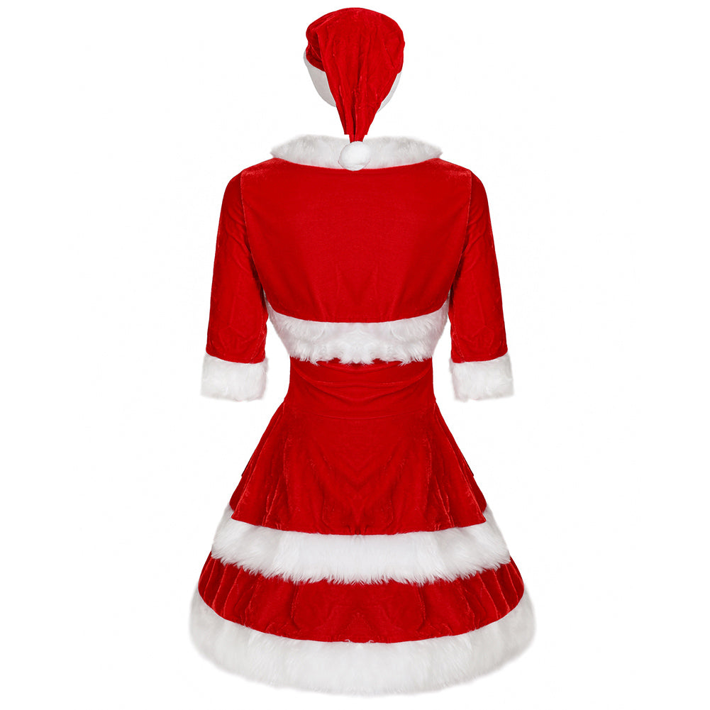 YESFASHION 100% Polyester New Party Wear Shawl Christmas Dress