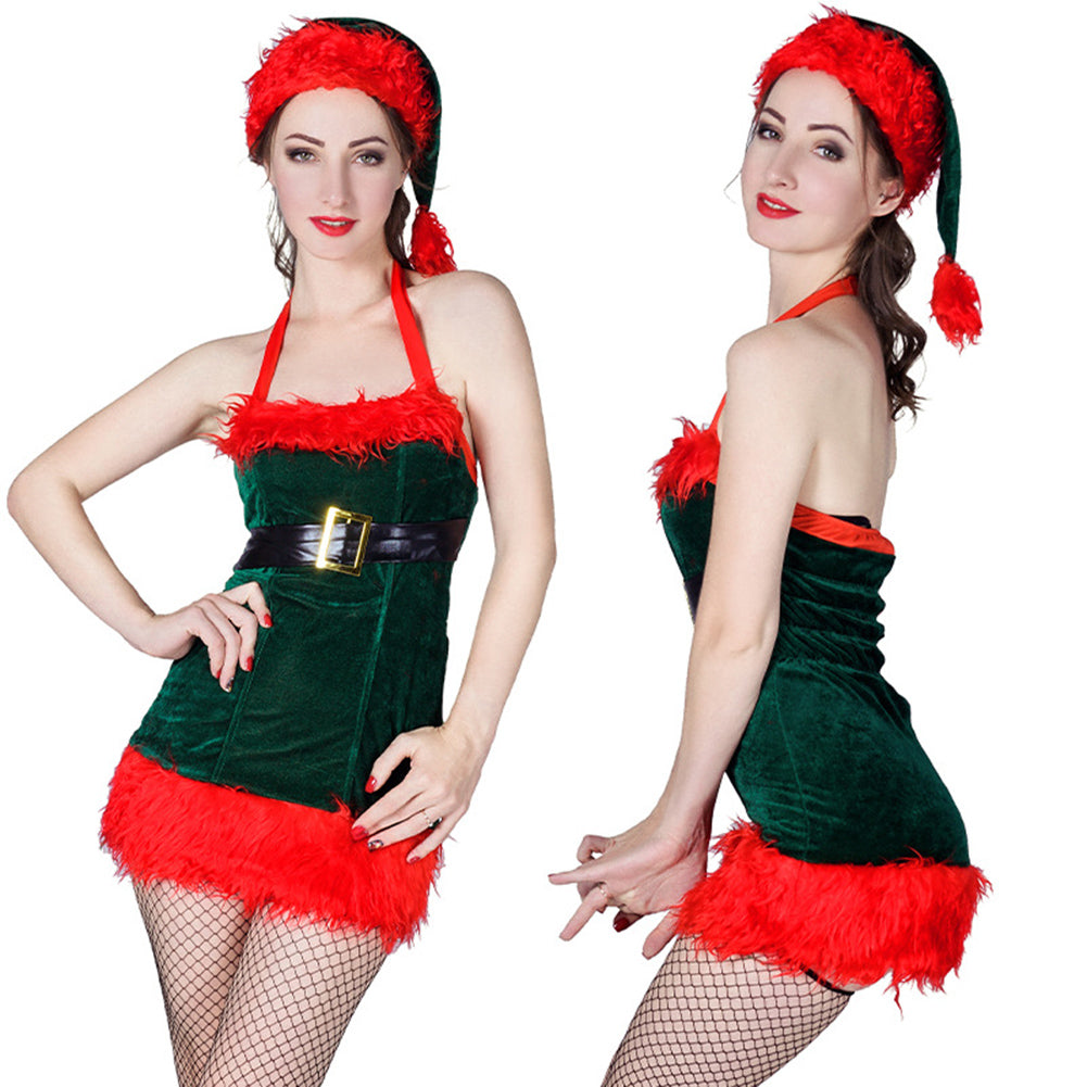 Women Christmas Big Dress Up Playful Christmas Bar Party Costume