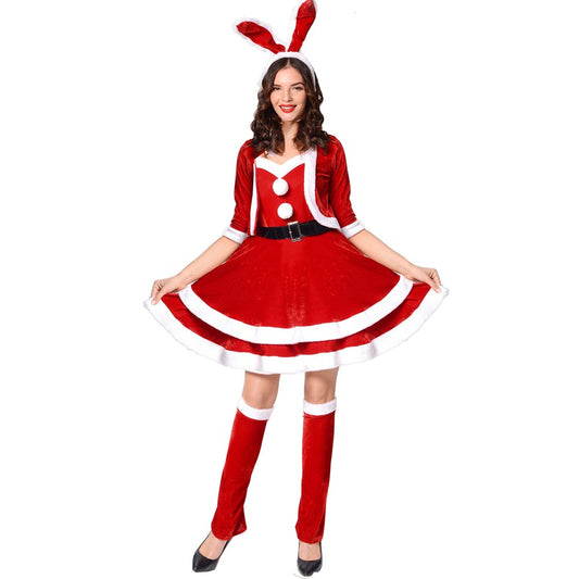 YESFASHION Christmas Bunny Costume Christmas Cosplay