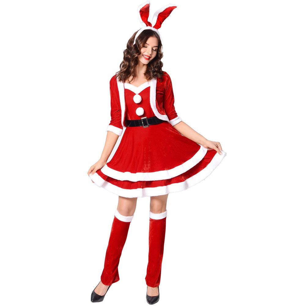 YESFASHION Christmas Bunny Costume Christmas Cosplay