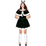 YESFASHION Cape Queen Christmas Costume Red Elk Stage Show
