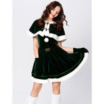 YESFASHION Cape Queen Christmas Costume Red Elk Stage Show