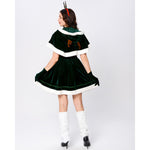 YESFASHION Cape Queen Christmas Costume Red Elk Stage Show