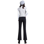 YESFASHION High Waist Bootcut Oversized Fleece Slacks Pants
