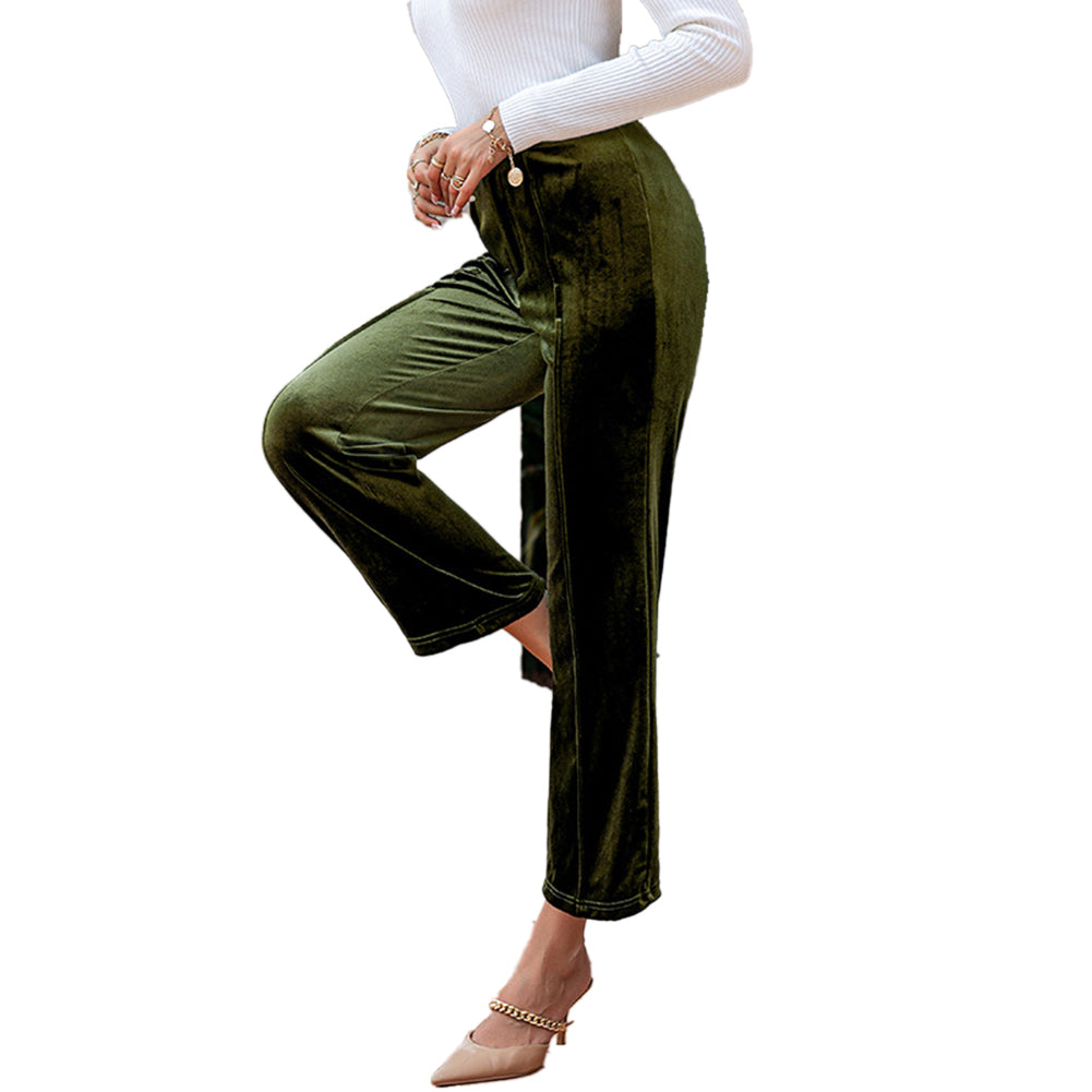 YESFASHION Women Pants Set Fashion High Waist Pants