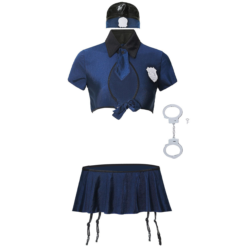 YESFASHION Cosplay Policewoman Clothes Sexy Uniform Suit