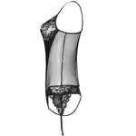 YESFASHION Women Sexy Mesh Pajamas Sling Jumpsuit Mesh Ladies