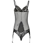 YESFASHION Women Sexy Mesh Pajamas Sling Jumpsuit Mesh Ladies