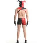 YESFASHION Pu Polyester Men Clown Suit Sexy Uniform Suit