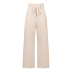 YESFASHION Casual All-match Wide-leg Trousers With Belt Pants