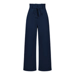YESFASHION Casual All-match Wide-leg Trousers With Belt Pants