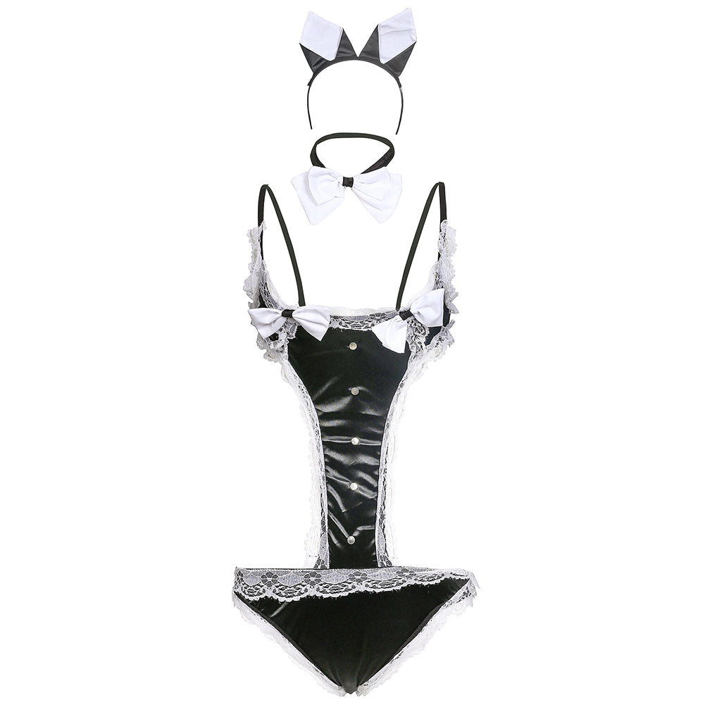 YESFASHION Women Lace Bunny Costume Cos Women Cosplay