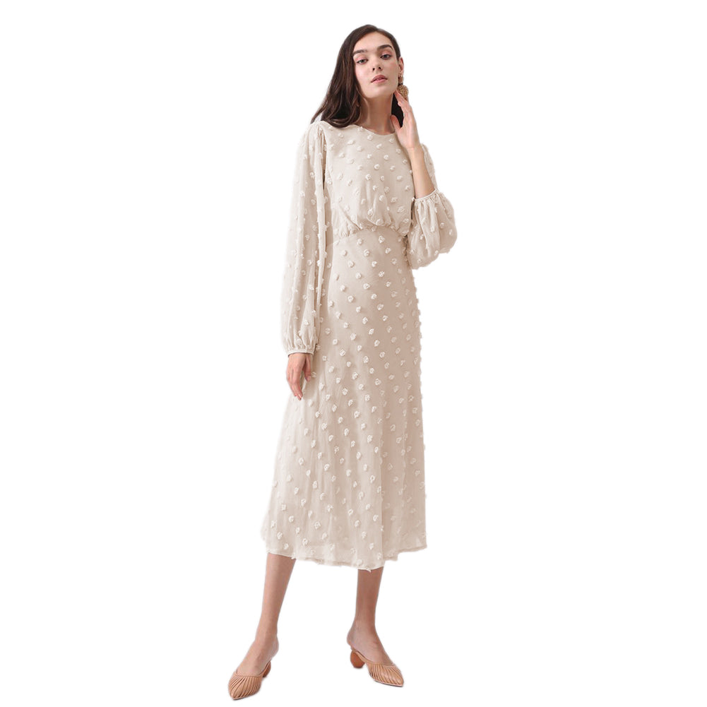 YESFASHION Long-sleeved French Style High-end Casual Dress