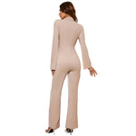 YESFASHION High Waist Casual Straight Jumpsuit