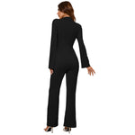 YESFASHION High Waist Casual Straight Jumpsuit