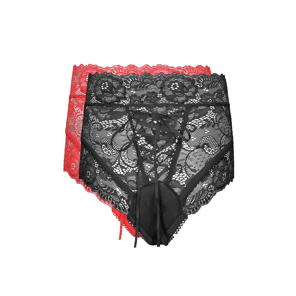 YESFASHION Women See-through Sexy Underwear Briefs High Waist
