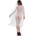 YESFASHION Women Lace Sexy Lingerie Set Long Skirt Three-piece