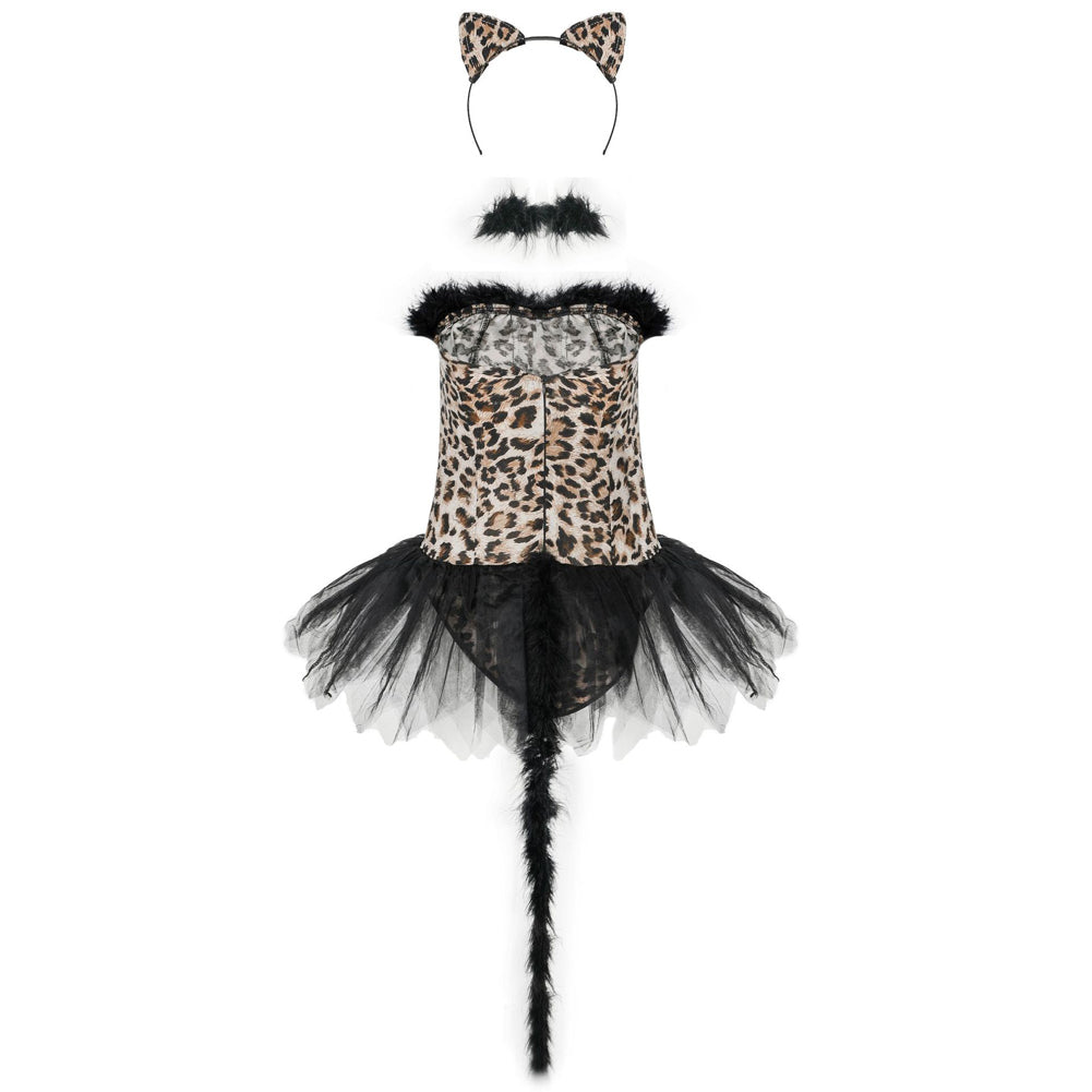 YESFASHION Leopard Print Role Play Women Cosplay Sexy Lingerie Cat