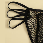 YESFASHION Sexy Mesh Jumpsuit Female Three-point Underwear Set