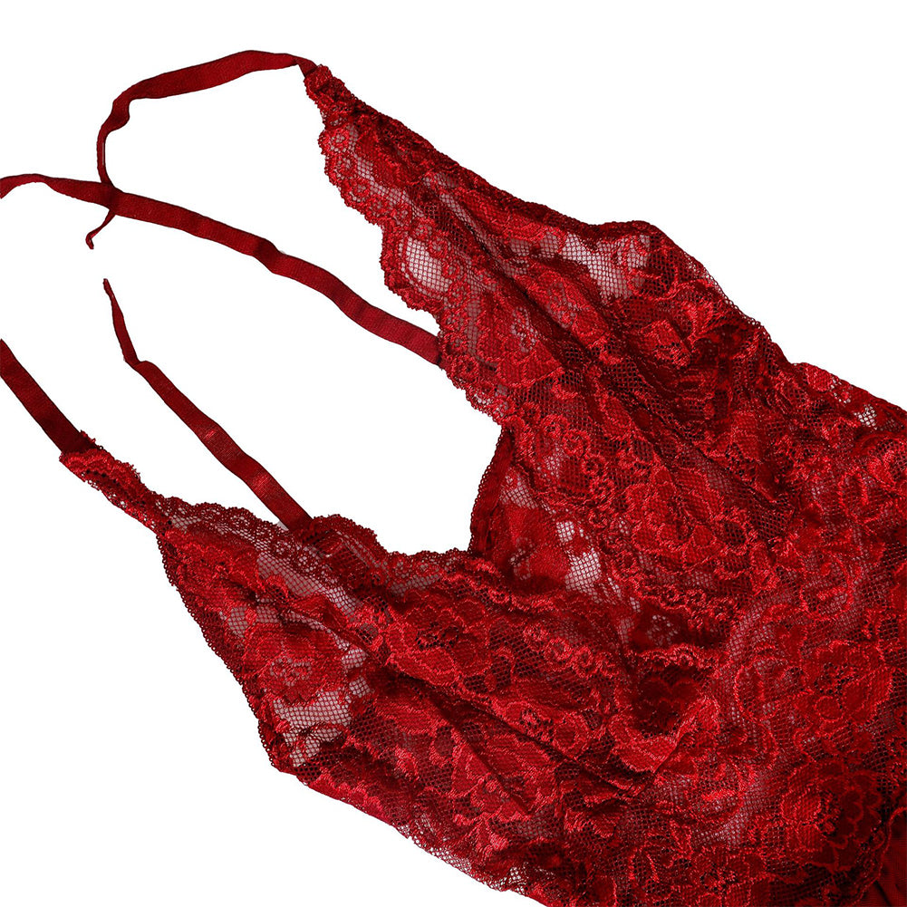 YESFASHION Women Sexy Underwear Mesh One-piece Pajamas