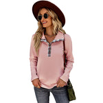 YESFASHION Solid Color Sweater Stitching Coat Women Tops