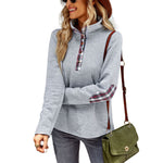 YESFASHION Solid Color Sweater Stitching Coat Women Tops