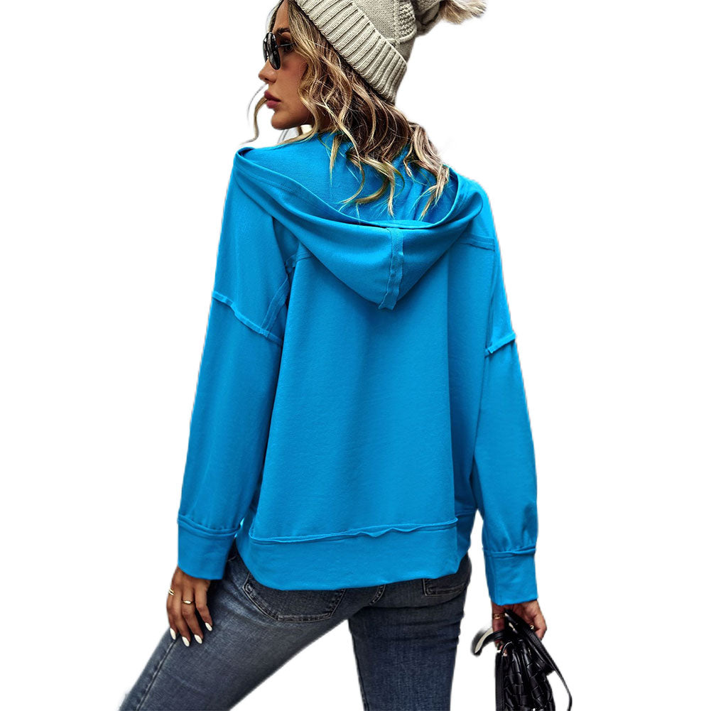 YESFASHION Solid Color All-match Tops Casual T-shirt