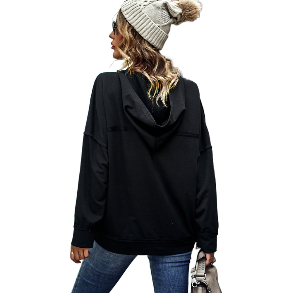 YESFASHION Solid Color All-match Tops Casual T-shirt