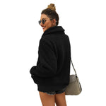 YESFASHION Turtleneck Solid Color Padded Top Fleece Sweaters