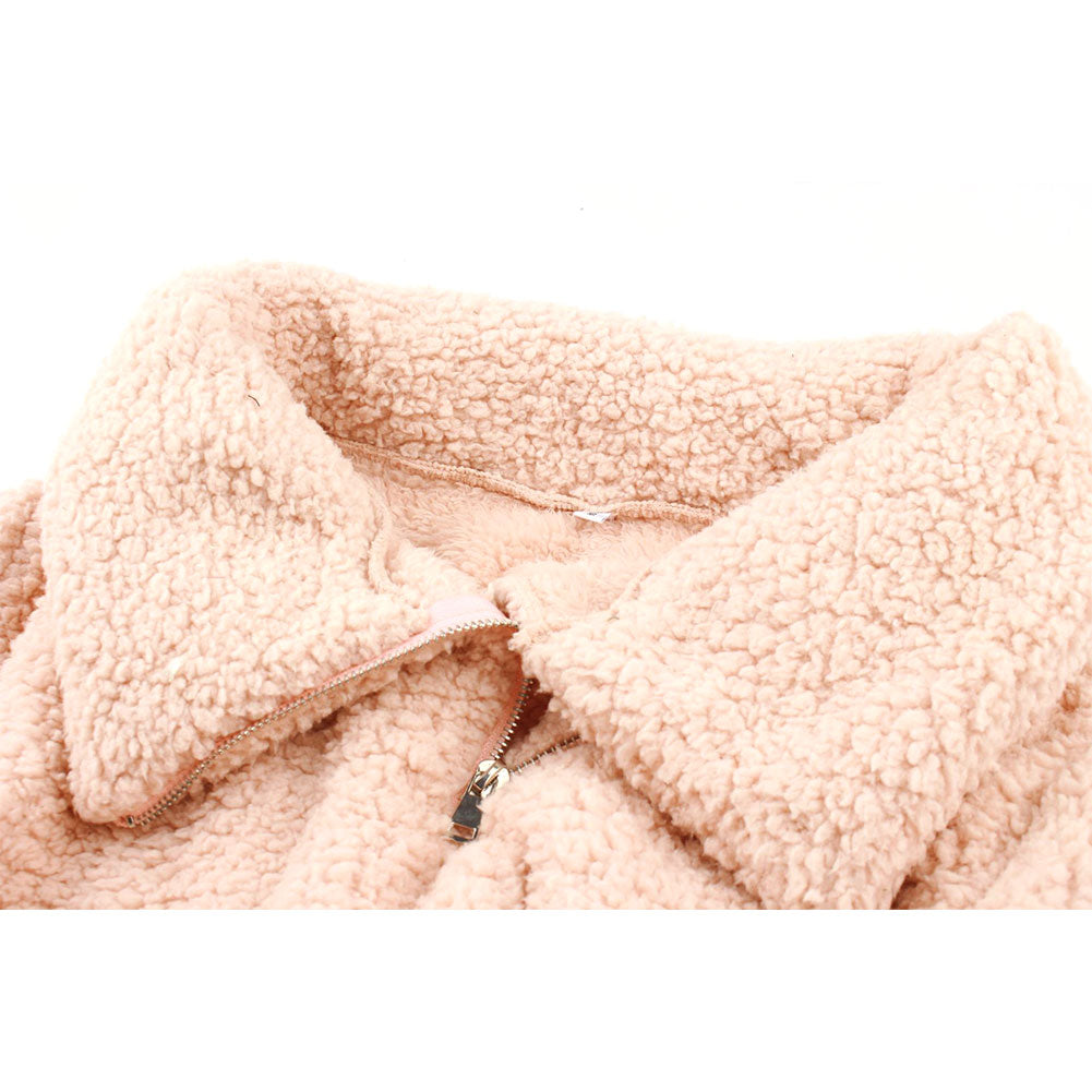 YESFASHION Turtleneck Solid Color Padded Top Fleece Sweaters