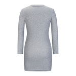 YESFASHION Rib Dress Cover Hip Button Waist Ladies Skirt