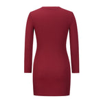 YESFASHION Rib Dress Cover Hip Button Waist Ladies Skirt