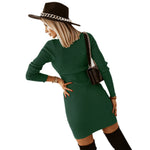 YESFASHION Rib Dress Cover Hip Button Waist Ladies Skirt