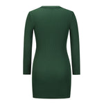 YESFASHION Rib Dress Cover Hip Button Waist Ladies Skirt