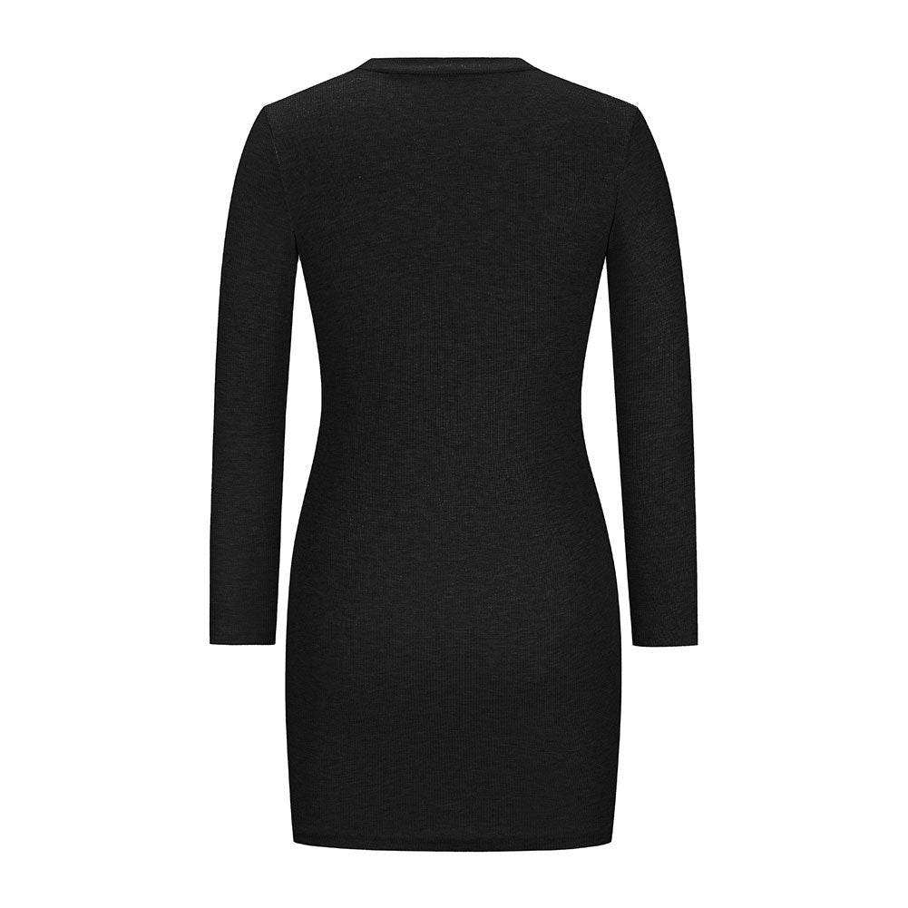 YESFASHION Rib Dress Cover Hip Button Waist Ladies Skirt