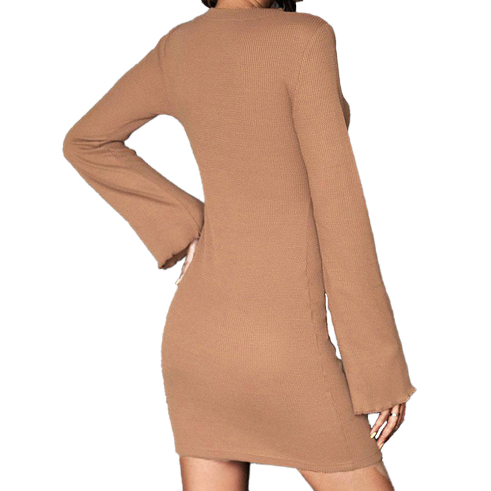 YESFASHION Women Casual Tight Temperament Hollow Sexy Dress