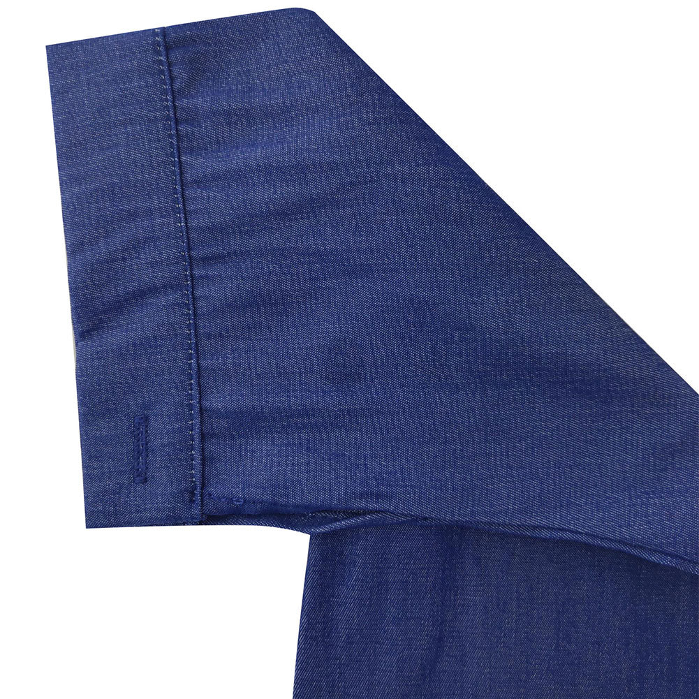 YESFASHION Women Fashion Blue Denim Long Shirt Dress