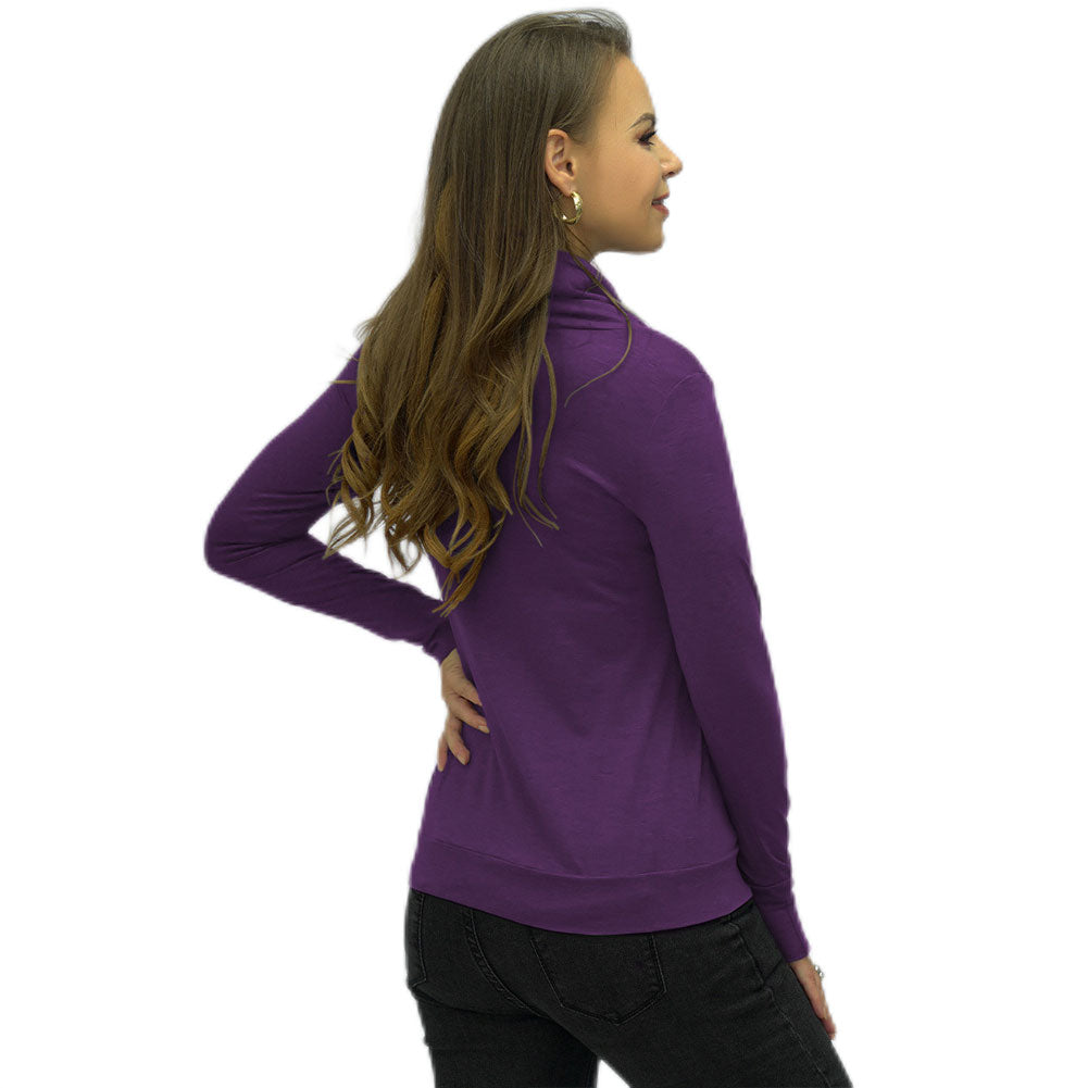 YESFASHION Women Tops T-shirt Women Large V Pile Shirt