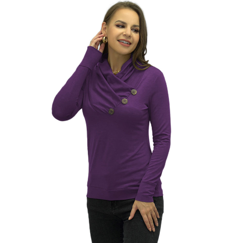 YESFASHION Women Tops T-shirt Women Large V Pile Shirt