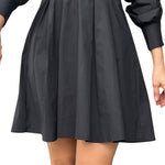 YESFASHION Women Elegant Casual Solid Color V-neck Dress