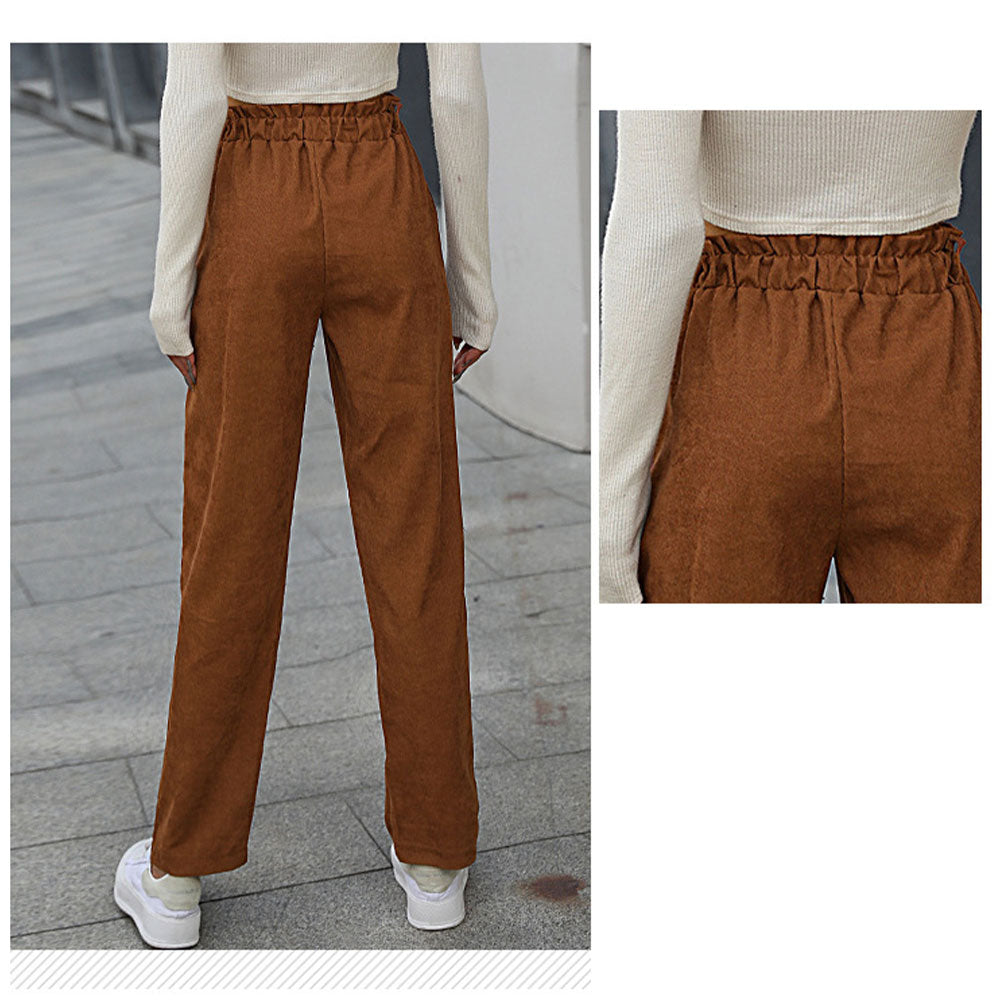YESFASHION Fashion Women Clothing New Casual Corduroy Pants