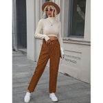YESFASHION Fashion Women Clothing New Casual Corduroy Pants