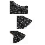 YESFASHION Women Tie-up Tops Polka Dot Long-sleeved Shirt