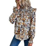 YESFASHION Fashion Women Clothing Tops Leopard Print Half Shirt